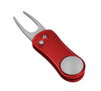 BettGolf Golf Divot Repair Tool with Pop-up Button & Magnetic Ball Marker Pitch Mark, Lightweight, Portable, Mini Divot Repair Tool, Best Choice for Professional Golfers (Red(103))