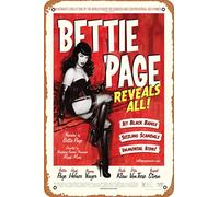 Bettie Page Reveals All Jet black bangs. Sizzling scandals. Immortal icon! 2013 Movie Poster Gallery 8 x 12 Inches Tin Sign for Home Bar Pub Garage Decor Gift