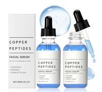 Bettinay 2 Pcs Copper Peptides Serum for Face, GHK CU Anti Aging Hydrating Hyaluronic Acid Serum