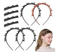 Bettinay 8 PCS Double Bangs Headband with Clips, Hairpin Hairband Clip on Top for Women's