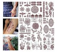 Bettinay 9PCS Mehndi Stickers for Hands, Women Girls Temporary Henna stencils sticker