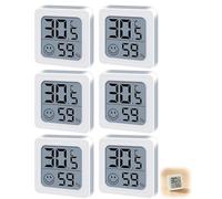 Bettinay Digital Room Thermometer, 6 Pcs Mini High Accuracy Indoor Humidity Meter, Digital Lcd Display Hygrometer for Office, Garden, Home, Greenhouse