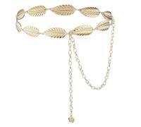 Bettinay Gold Chain Belt, Adjustable Leaves Waist Chain For Women Dresses Jeans Decorated