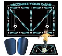 Bettinay Non Slip Shock Football Training Mat 60 x 90 Cm, Large Football Mastery Mat with 2 PCS Mini Shin Pads for gift