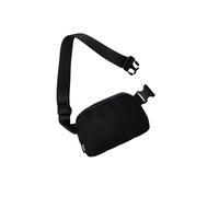 Bettissi Mini Belt Bag Fanny Pack for Women, Men, Junior, Teens, Unisex Fashion Waist Crossbody Sling Bags, Travel Biking, Everywhere with Adjustable Strap, Lightweight Nylon Waterproof, Black, 24 to