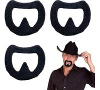 Bettli 3 Pcs Fake Goat Beard Self Adhesive Realistic Novelty Dress Up Little Beard Mask Hair Gangster Makeup Accessories Halloween Role Playing Party Dance