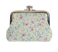Bettli Cute Classic Floral Exquisite Buckle Coin Purse Coin Purse Embroidered Wallet Change Bag Canvas Jewelry Bag Buckle Wallet (Small Floral Patterns)
