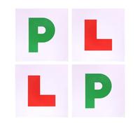 Bettli Learner Plates,Self Adhesive Non Magnetic Sticker Red L Plates for Learner Driver and Green P Plates for New Driver,No Fading No Blow off Easy to Move without Scratching(2 x L Sign+2 x P Sign)