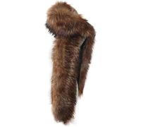 Bettli Women's Men's Extra Large Faux Fox Raccoon Fur Scarf Collar Stole Shawl (Brown)