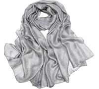 Bettli Women's Men's Extra Large Faux Fox Raccoon Fur Scarf Collar Stole Shawl (silver flax)