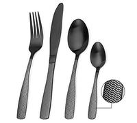 Bettlife Tableware Set - Stainless Steel Flatware & Silverware Set for 4, Dishwasher Safe & Easy Clean (Black Diamond, 32P)
