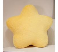 Bettschlange Cuddly Cushion Children, Star Children's Cushion, Soft Fluffy Star Cushion, Children's Room Star Shape Decorative Cushion for Girls and Boys, Home Bedroom, Yellow, 40 x 40 cm