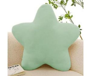 Bettschlange Cuddly Cushion Children, Star Children's Cushion, Soft Fluffy Star Cushion, Children's Room Star Shape Decorative Cushion for Girls and Boys, Home Bedroom, Light Green, 30 x 30 cm