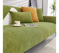 Bettschlange Funny Fuzzy uk Sofa Cover, Herringbone Chenille Fabric Furniture Protector Couch Cover, Sofa Slipcover Corner 3/2/1/4 Seater, Cosy Non-Slip Sofa Cushion(Green,70x180cm)