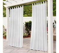 Bettschlange Outdoor Curtains Waterproof, 2 Panels Pergola Curtains, Outdoor Sheer Curtain for Patio Waterproof, Gazebo Curtain for Garden Patio Gazebo,Natural White,132x274cm