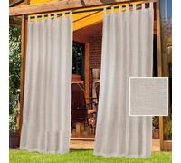 Bettschlange Outdoor Curtains Waterproof, 2 Panels Pergola Curtains, Outdoor Sheer Curtains for Patio Waterproof, Gazebo Curtains, Outdoor Curtains for Garden Patio Gazebo,Leinen,132x274cm