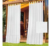 Bettschlange Outdoor Curtains Waterproof, 2 Panels Pergola Curtains, Outdoor Sheer Curtains for Patio Waterproof, Gazebo Curtains, Outdoor Curtains for Garden Patio Gazebo,White,132x274cm
