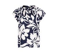 Betty Barclay Women's Blouse Top with Button Placket, Dark Blue/White, 18