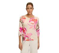 Betty Barclay Women's Fine Knit Jumper with Print, Nature/Red, 12