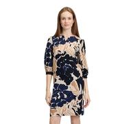 Betty Barclay Women's Jersey Knee-Length Dress, Dark Blue/Nature, 18