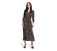 Betty Barclay Women's Ruffle Midi Dress, Brown/Beige, 12