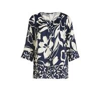 Betty Barclay Women's Slip On Blouse with Pattern, Dark Blue/White, 18
