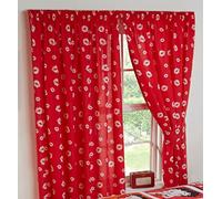 Betty Boop 66" x 72" Curtains Picture Perfect, Lips Kiss Kisses, Red White, Pencil Pleat Curtain Pair With Matching Tie-Backs