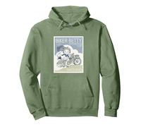 Betty Boop Biker Betty Pullover Hoodie, Adult Unisex, Sage Green, Medium