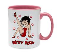 Betty Boop Cartoon Character Birthday, Christmas Coffee Tea Mug 11oz Inside Coloured Ceramic Mug. (Pink)