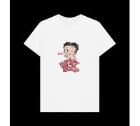 Betty Boop Faded Graphic Print White T-Shirt Betty Boop White M