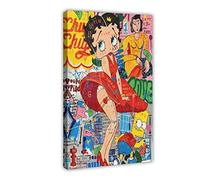 Betty Boop Graffiti Art Banksy Art 3D Street Art Pop Art Poster Decorativo Su Tela Da Parete Per Canvas Poster Bedroom Decor Sports Landscape Office Room Decor Gift Frame-style 08x12inch(20x30cm)
