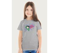 Betty Boop Green Top Purple Stars T-Shirt in Mid Grey | Size: 3-4 Years Betty Boop Mid Grey 3-4 Years