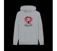 Betty Boop Heart Heather Grey Hoodie Betty Boop Light Grey S