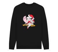 Betty Boop Heart Unisex Sweatshirt in Black | Size: Medium Betty Boop Black M