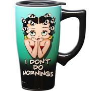 Betty Boop I Don't Do Mornings Travel Mug, Green