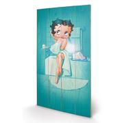 Betty Boop In The Bath Large Wooden Wall Art
