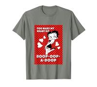 Betty Boop Make My Heart Go Boop OOP A Doop T-Shirt, Men, Olive Heather, XX-Large