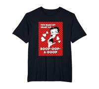 Betty Boop Make My Heart Go Boop OOP A Doop T-Shirt, Men's Big and Tall, Black, 6X Tall