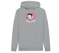 Betty Boop Men's Blow A Kiss Hoodie in Grey | Size: Medium Betty Boop Grey M