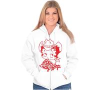 Betty Boop Men's Cowgirl Hoodie in White | Size: 2XL Betty Boop White 2XL