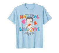 Betty Boop Natural Brunette T-Shirt, Men, Baby Blue, 3X-Large