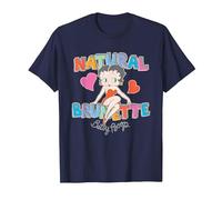 Betty Boop Natural Brunette T-Shirt, Men, Navy Blue, 3X-Large