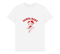 Betty Boop Official Santa Baby Graphic White T-Shirt | Size: Small Betty Boop White S