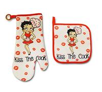 Betty Boop Oven Mitt & Pot Holder Set Kiss The Cook