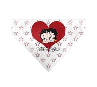 Betty Boop Pet Bandana, Betty Boop Face Heart and Text Stars White Red