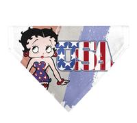 Betty Boop Pet Bandana Betty Boop USA Stars and Stripes Pose White Red Blue Slip On Collar Bandana Only