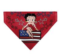 Betty Boop Pet Bandana Betty Boops Americana Stars and Stripes Pose Reds White Blue Slip On Collar Bandana Only