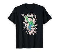 Betty Boop Pink Boots Light Pink Stars T-Shirt, Men, Black, Small