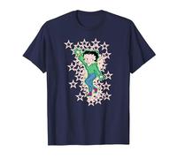 Betty Boop Pink Boots Light Pink Stars T-Shirt, Men, Navy Blue, 5X-Large