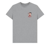 Betty Boop 'Strike A Pose' Heather Grey T-Shirt in Light Grey | Size: XL Betty Boop Light Grey XL